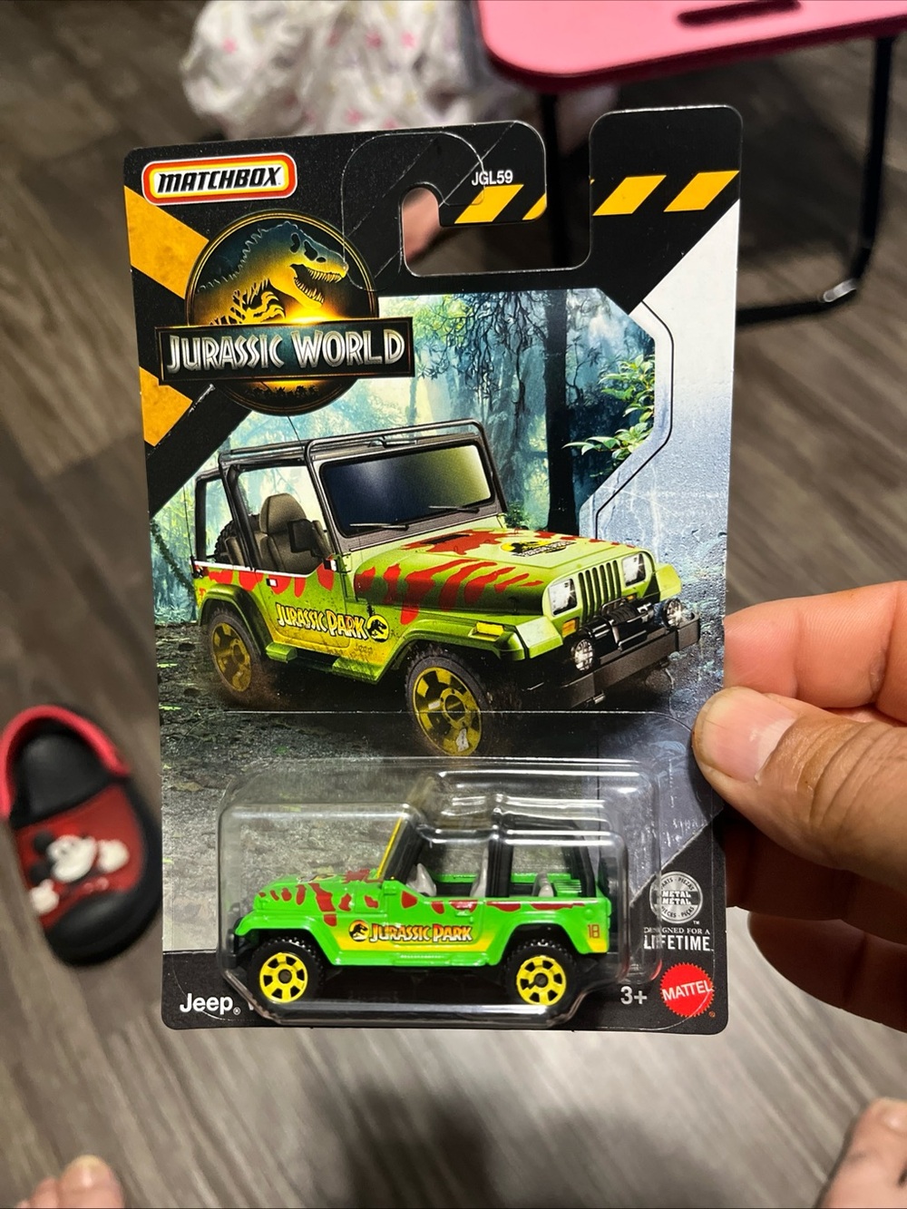 Matchbox Jurassic World Green Jeep Wrangler Toy Vehicle